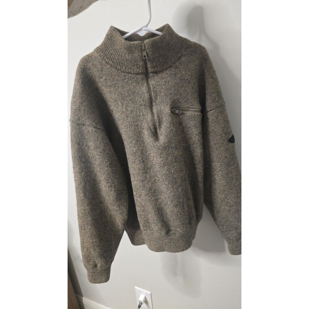 Vintage Cabela's 100% Wool Windshear Sweater Coat Youth Medium Lined Beige